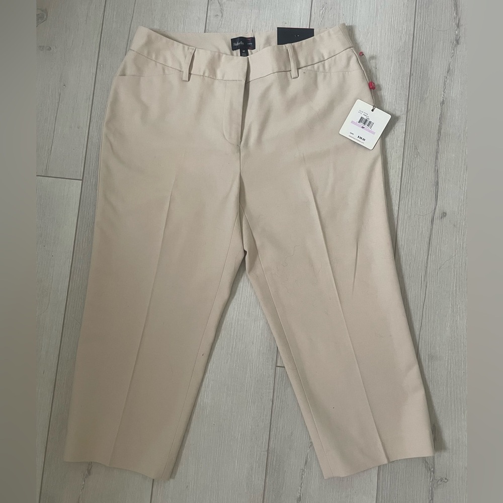NWT Rafaella Light Beige Cropped Curvy Pants